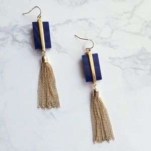 *NEW* Navy tassel earrings