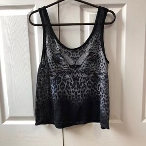 Double tiger sheer tank top size small wet seal
