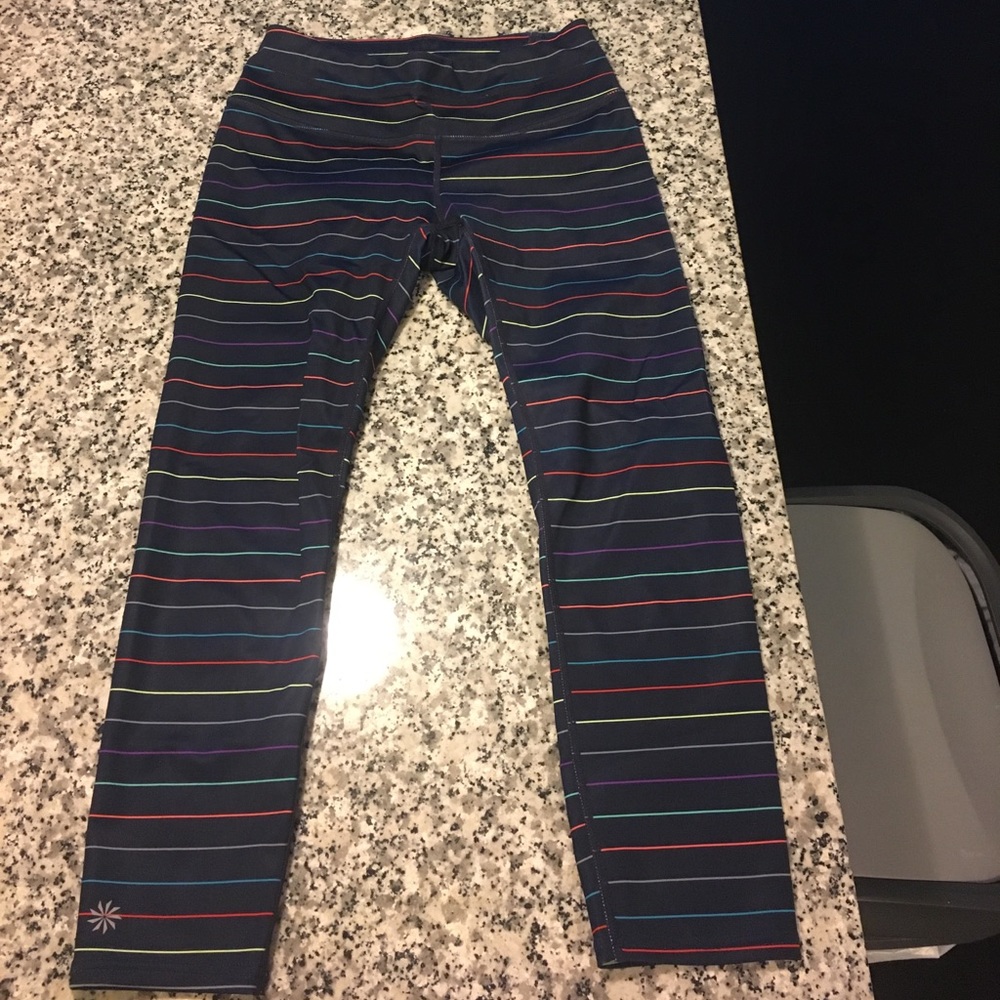 Athleta multi strip ankle work out pant