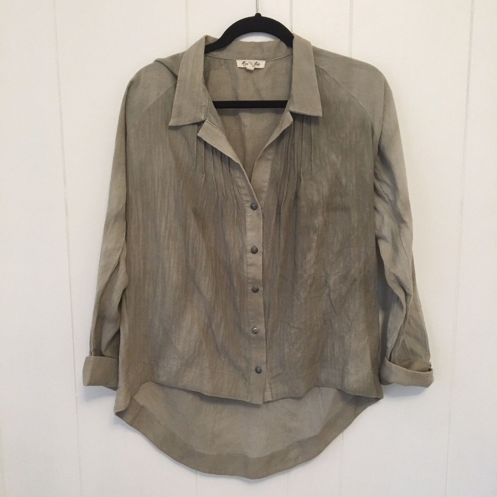 Raven + Lily Vanna Collared Blouse Size Small