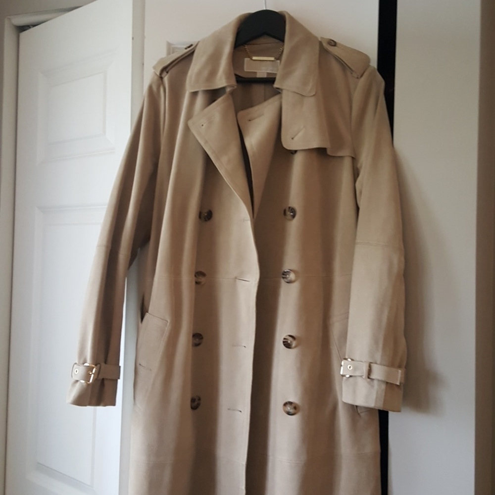 Michael Kors Suede Leather Trench Coat