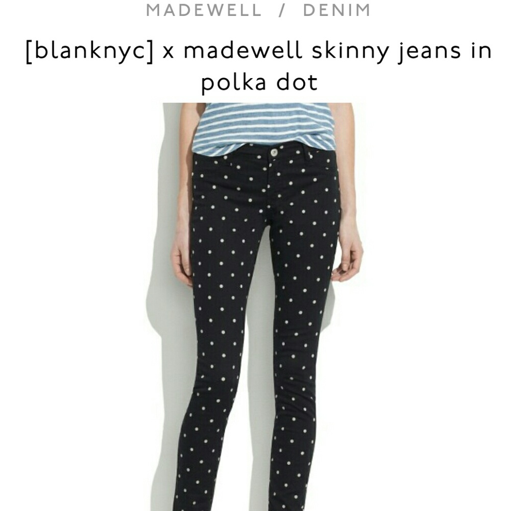Blanknyc/Madewell polka dot skinny jeans
