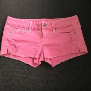 Pink American Eagle Stretch Jean Shorts