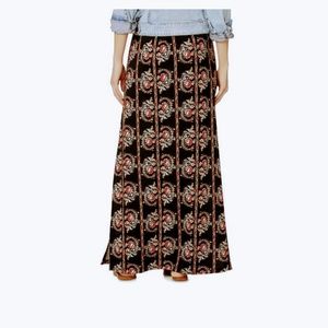 Sears maxi skirt black floral print