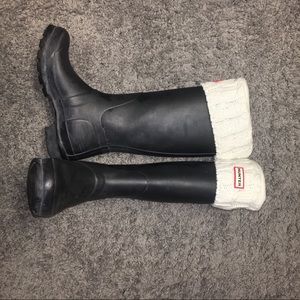 Hunter Rain boots and socks