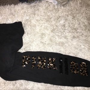 Bedazzled pink sweats