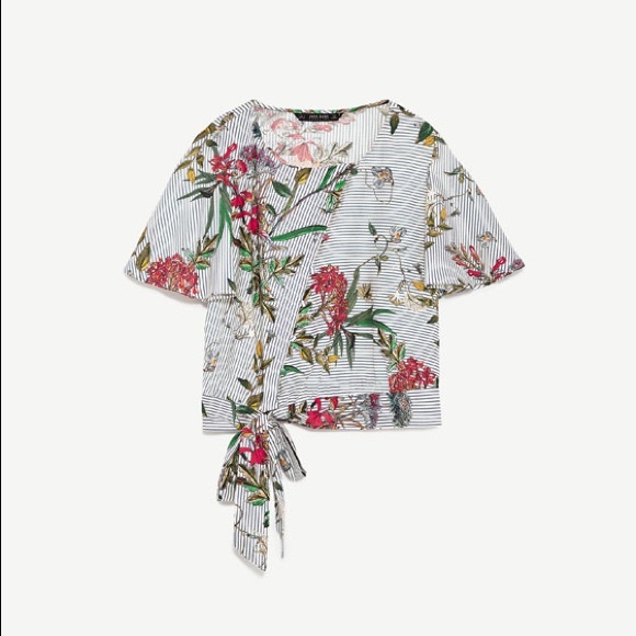 zara floral print top - Picture 1 of 6