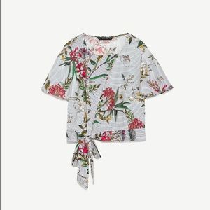 zara floral print top