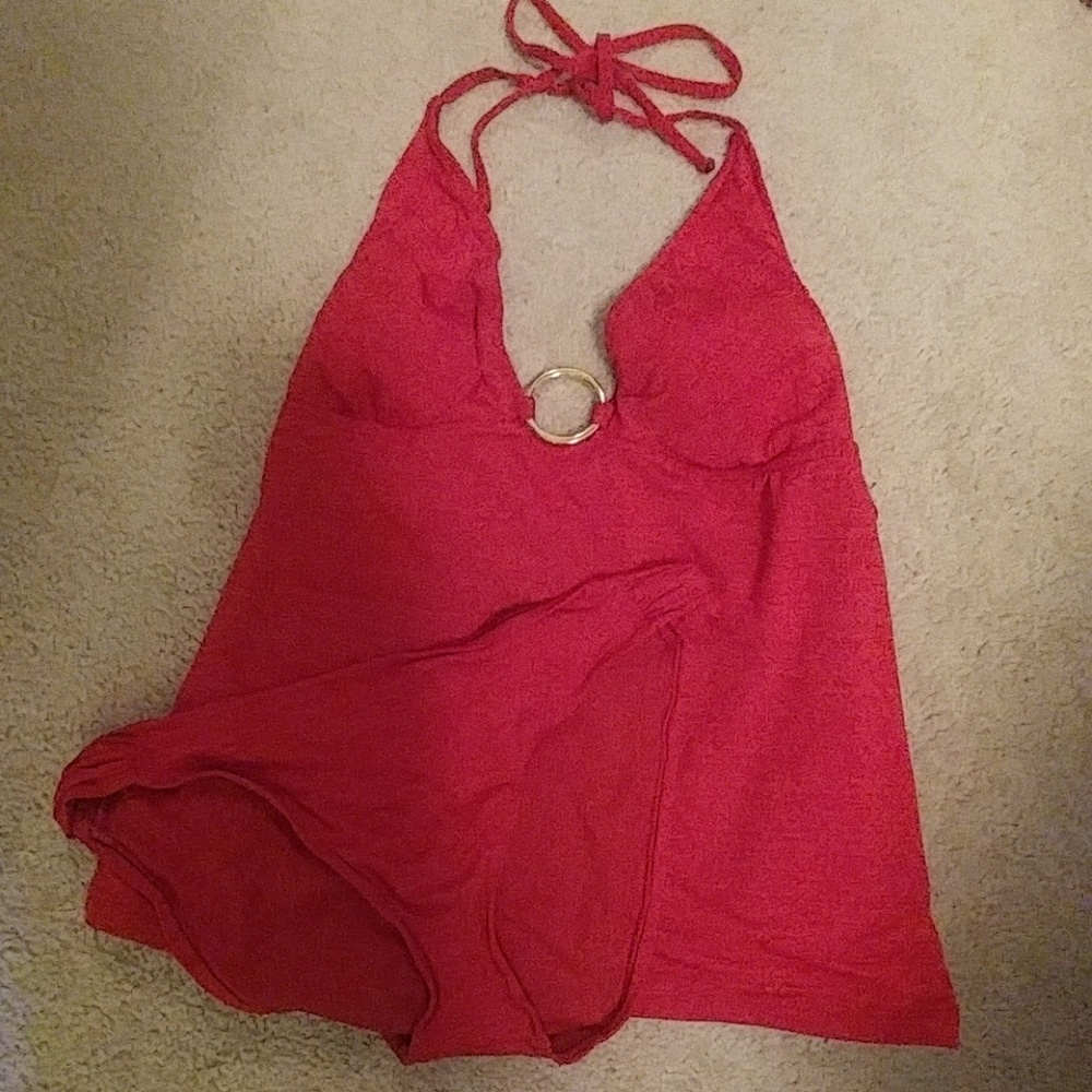 Red swim suit