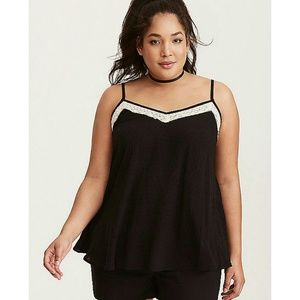 Dot lace trim cami