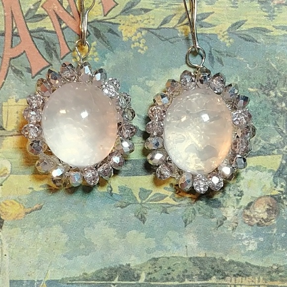 #0168 Rose Quartz Earrings - Picture 2 of 2