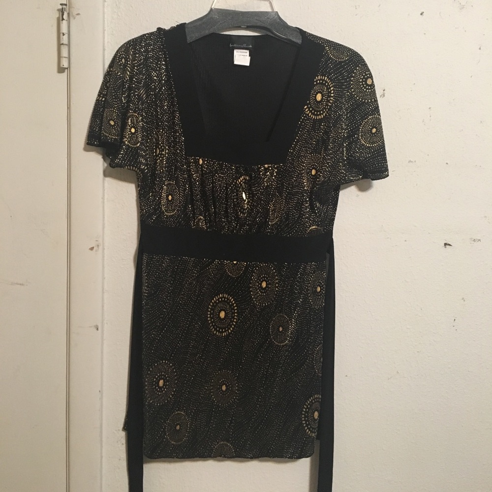 Black and gold shiny blouse