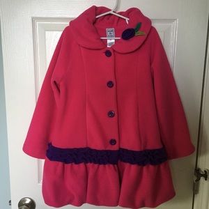 Mack & Co. Pink Fleece Ruffle Coat