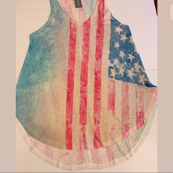 🎈3for$10 Karlie Distressed American Flag Tee - S - Picture 3 of 8