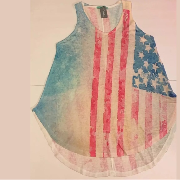 🎈3for$10 Karlie Distressed American Flag Tee - S - Picture 2 of 8