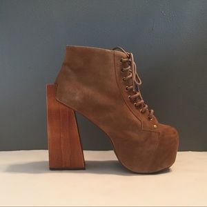 Jeffrey Campbell Suede Havana Last Platform Heels