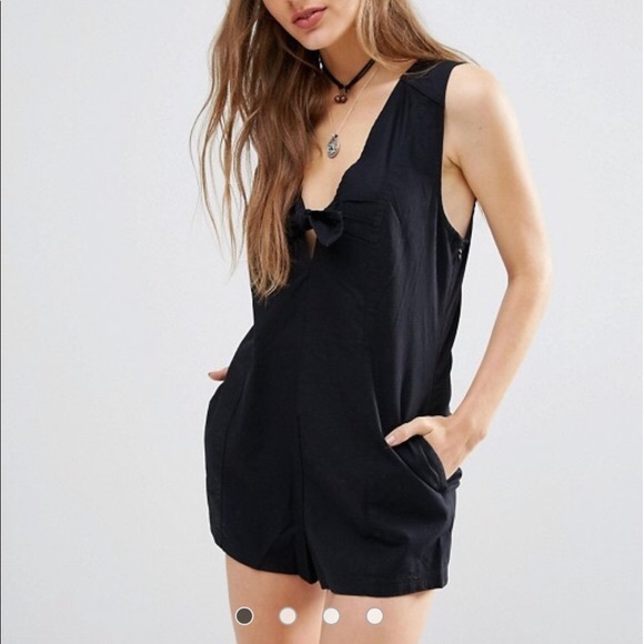 Free People Daisy Tie Front Romper - Picture 4 of 6