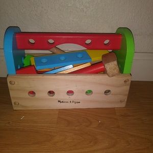 Melissa and Doug wood tool box and toys