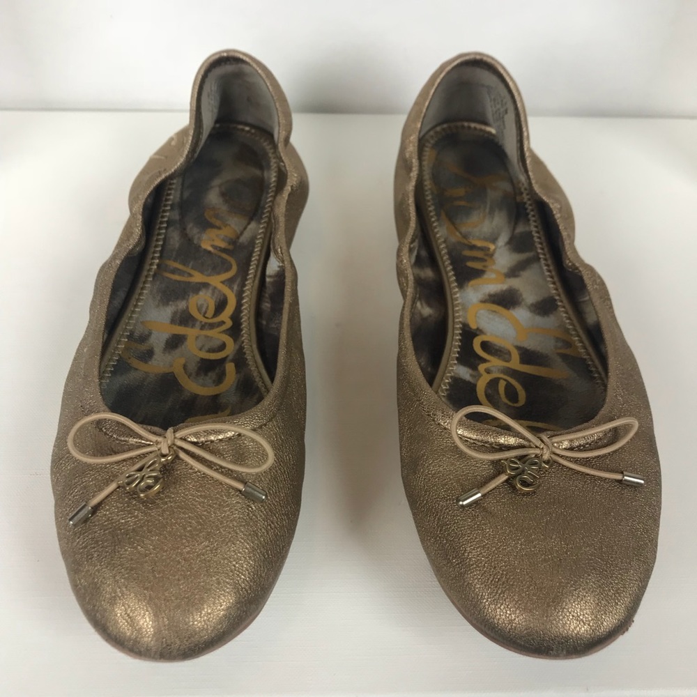 Sam Edelman Felicia ballet flat antique gold Sz7.5