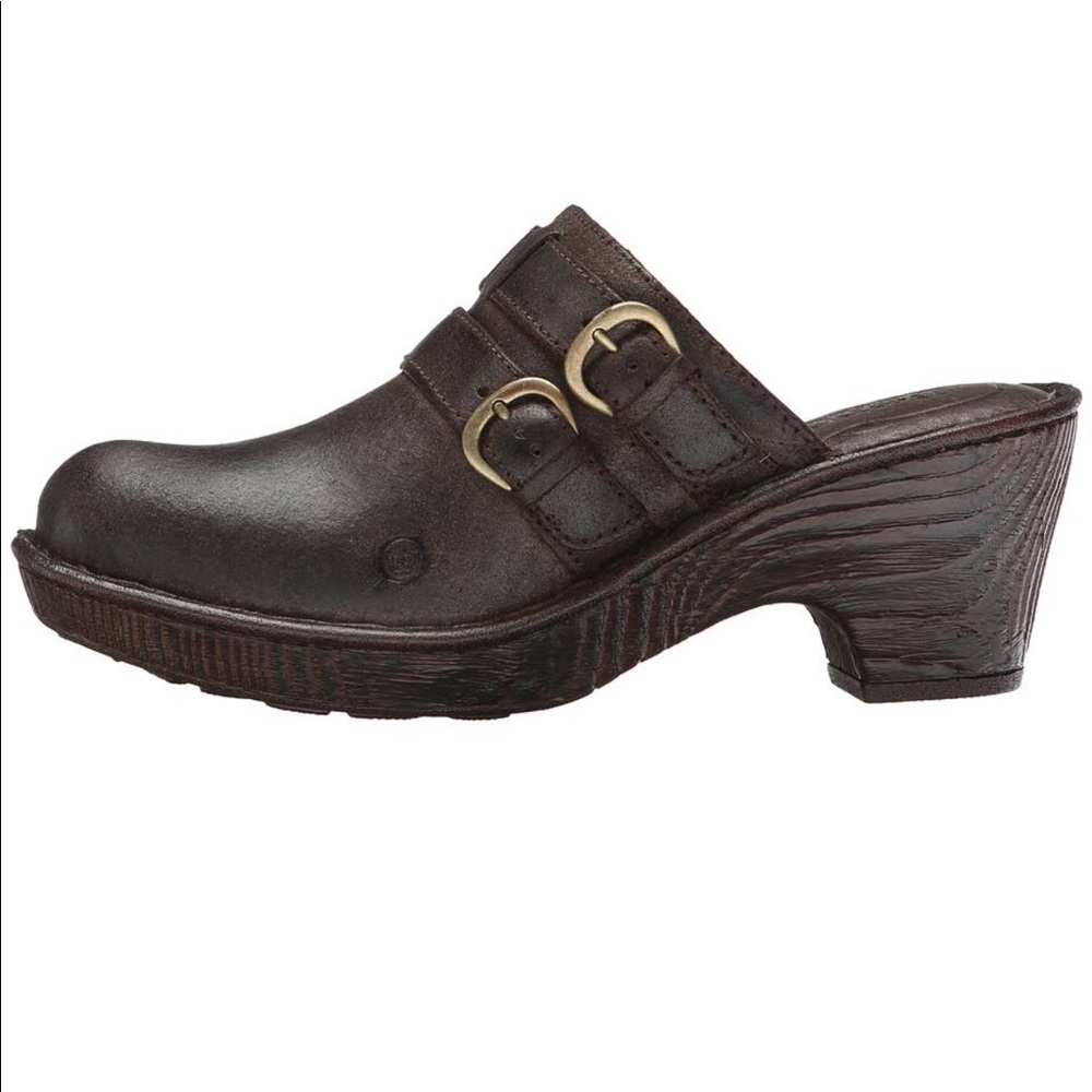 New BORN Distressed Leather Clogs Sz 8