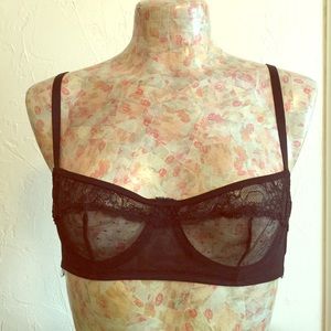 H&M BLACK MESH UNDERWIRE BRA size 34B