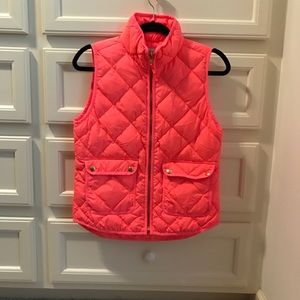 J crew hot pink quilted vest