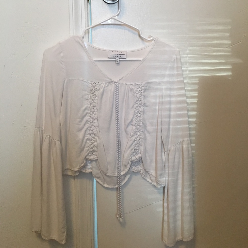 Kendall and Kylie white long sleeve top