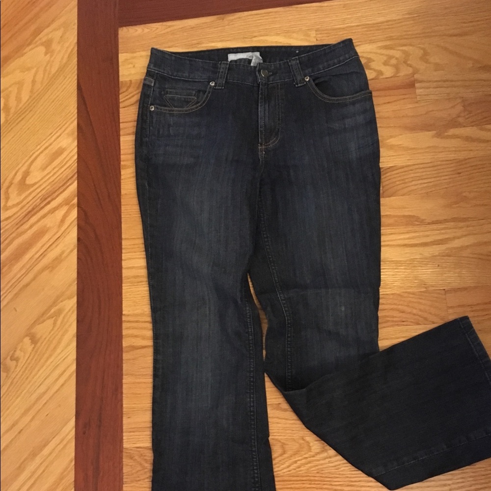 3/$30 Chicos Boot Cut Pocket Embellished Jeans