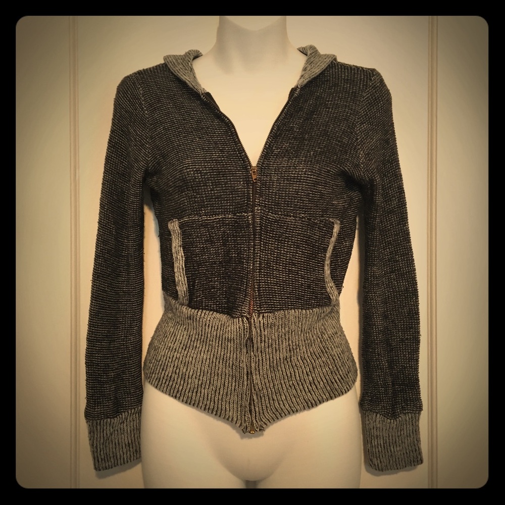 Grey knitted hoodie