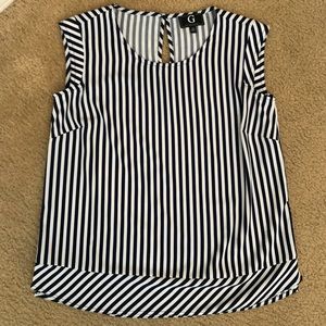 Royal blue and white striped top