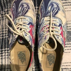 Vans with a Pretty Swirl design Size W-8.5 M-7