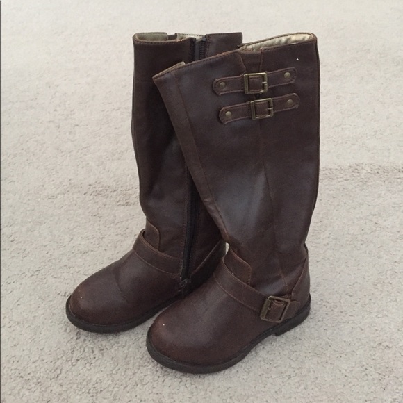 Stride rite faux leather brown tall boots size 9.5 - Picture 1 of 7