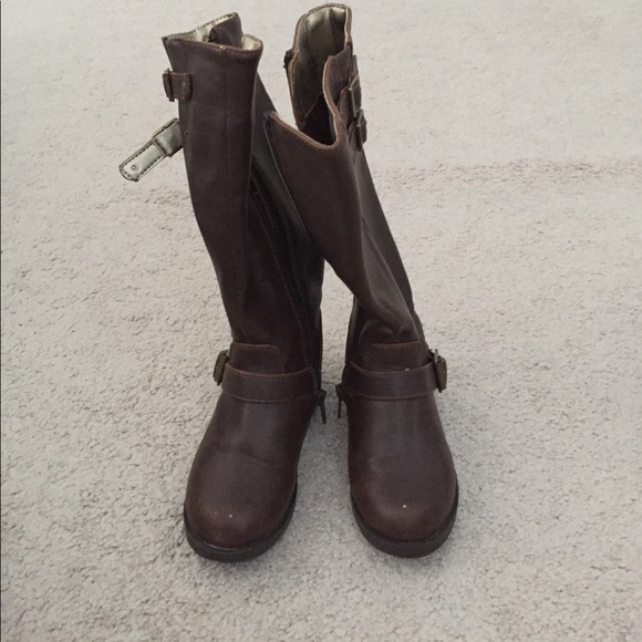 Stride rite faux leather brown tall boots size 9.5 - Picture 2 of 7