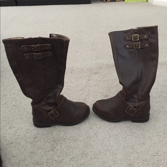 Stride rite faux leather brown tall boots size 9.5 - Picture 3 of 7