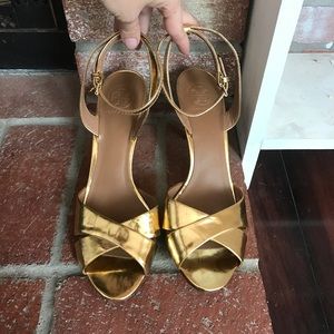 Tory Burch Gold strappy high heels