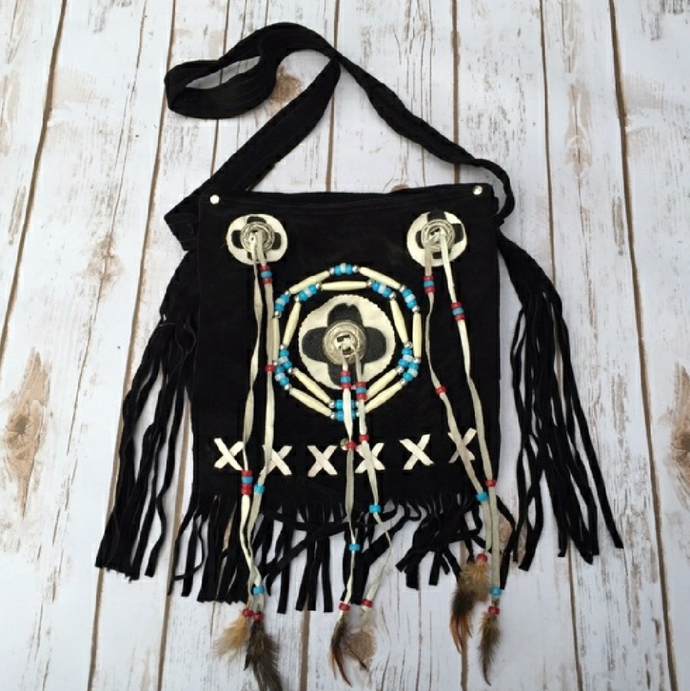 Coachella Boho Black Suede bag