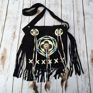Coachella Boho Black Suede bag
