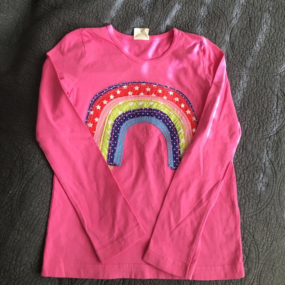 Mini Boden • rainbow appliqué long sleeve tee