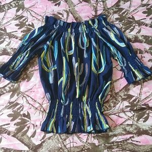 3/4 Tops 2 in 1 Shirt/Off Shoulder