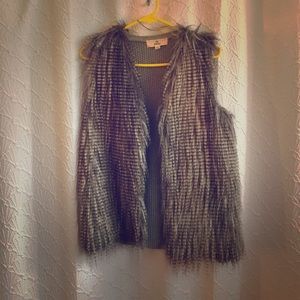 Grey Furry Vest