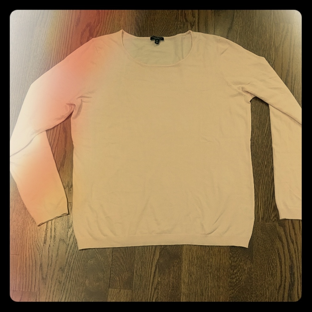 Talbots scoop neck sweater pastel salmon color XL
