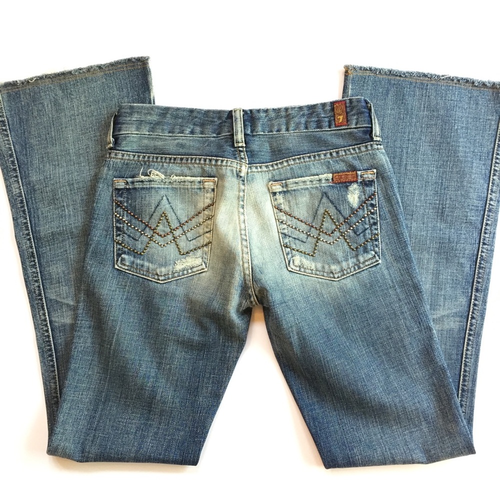 7 FOR ALL MANKIND A Pocket Boot Cut Jeans SIZE 24