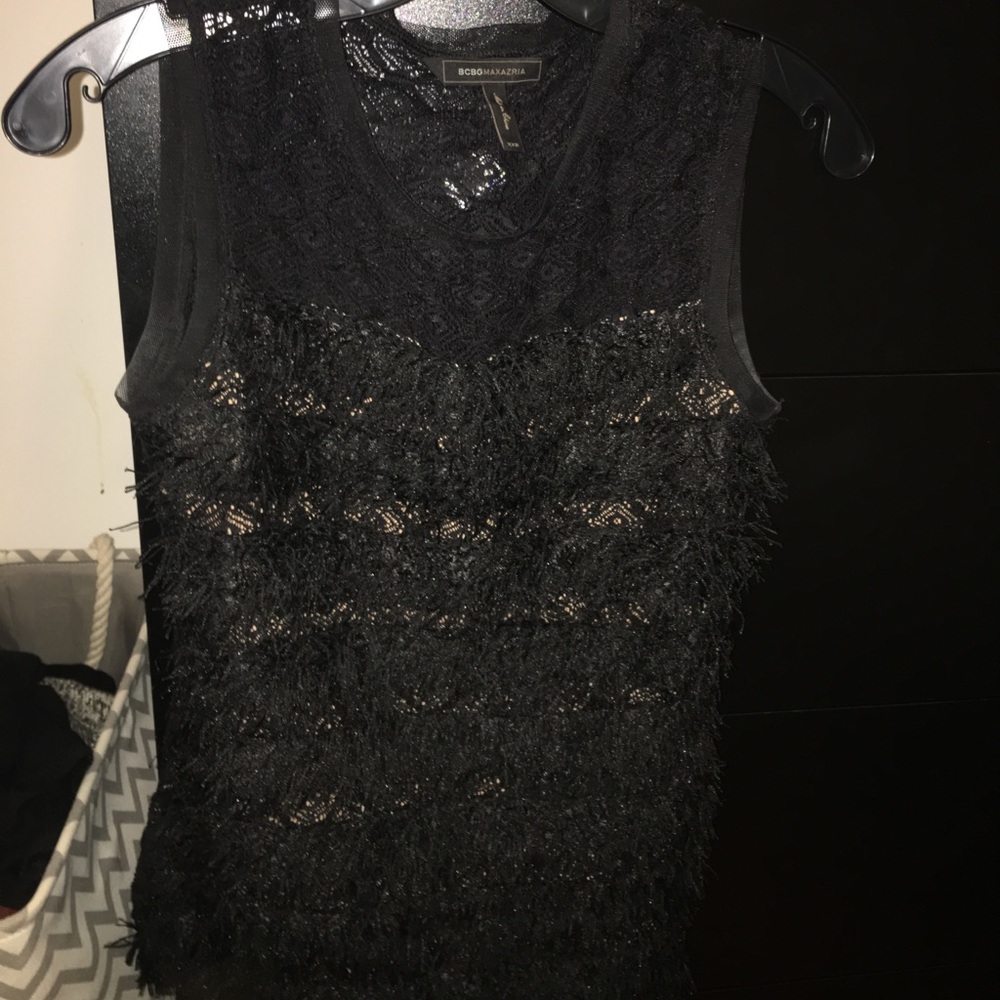 BCBG Max Azria Diamond Lace Fringe Top - Picture 5 of 7
