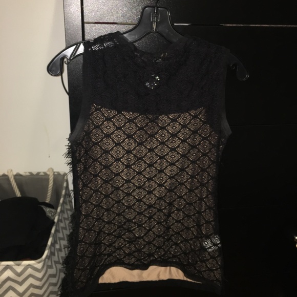 BCBG Max Azria Diamond Lace Fringe Top - Picture 6 of 7