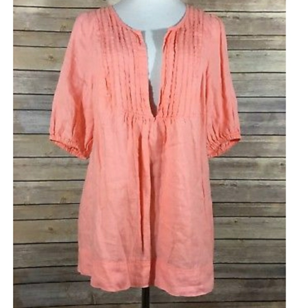 Lane Bryant 100% linen casual tunic top