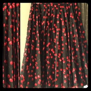 J. Crew Cherry Pleated Skirt