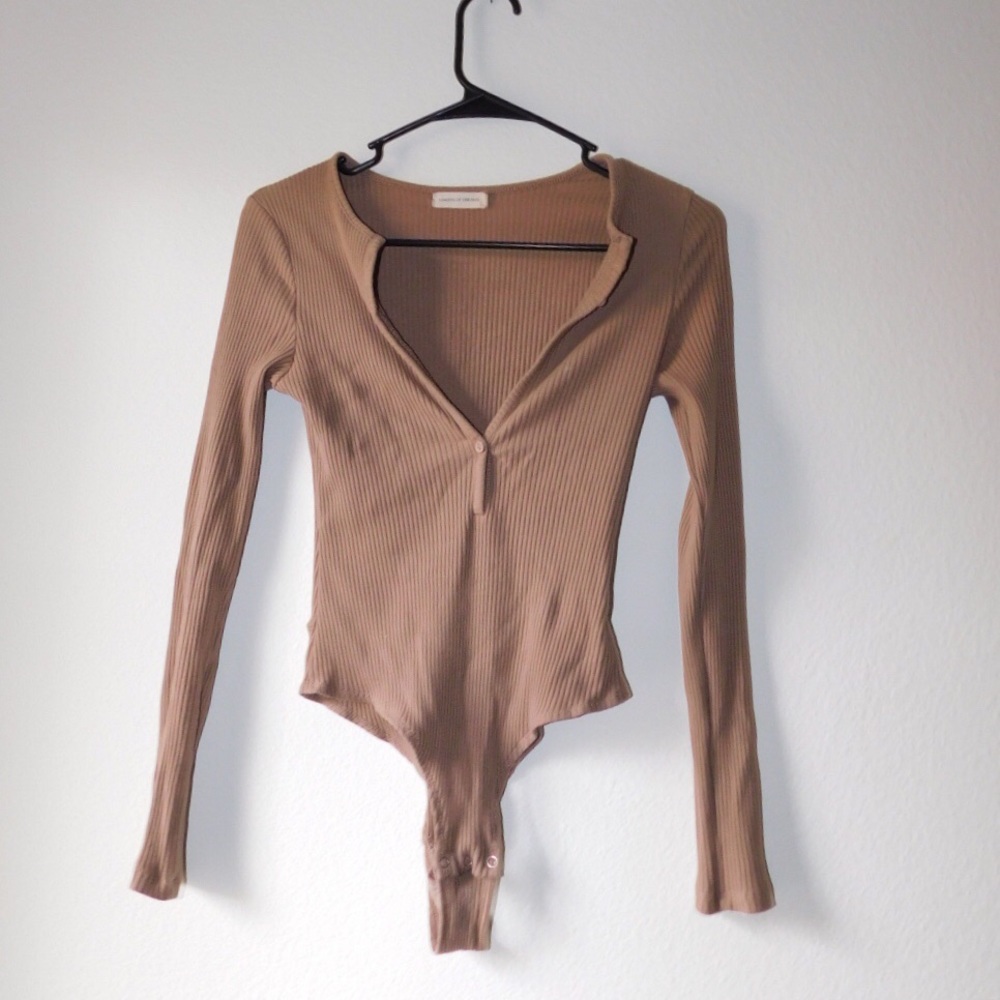 Taupe long sleeve one piece