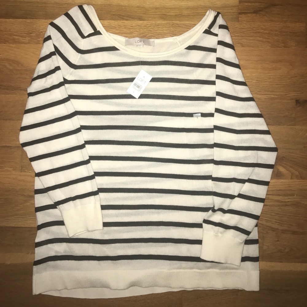 NWT black and white striped sweater
