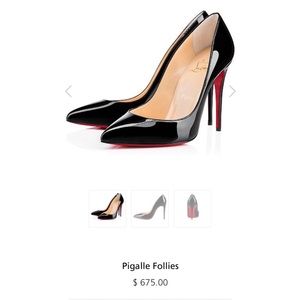 Christian Louboutin Pigalle Follies Black Heel - 6