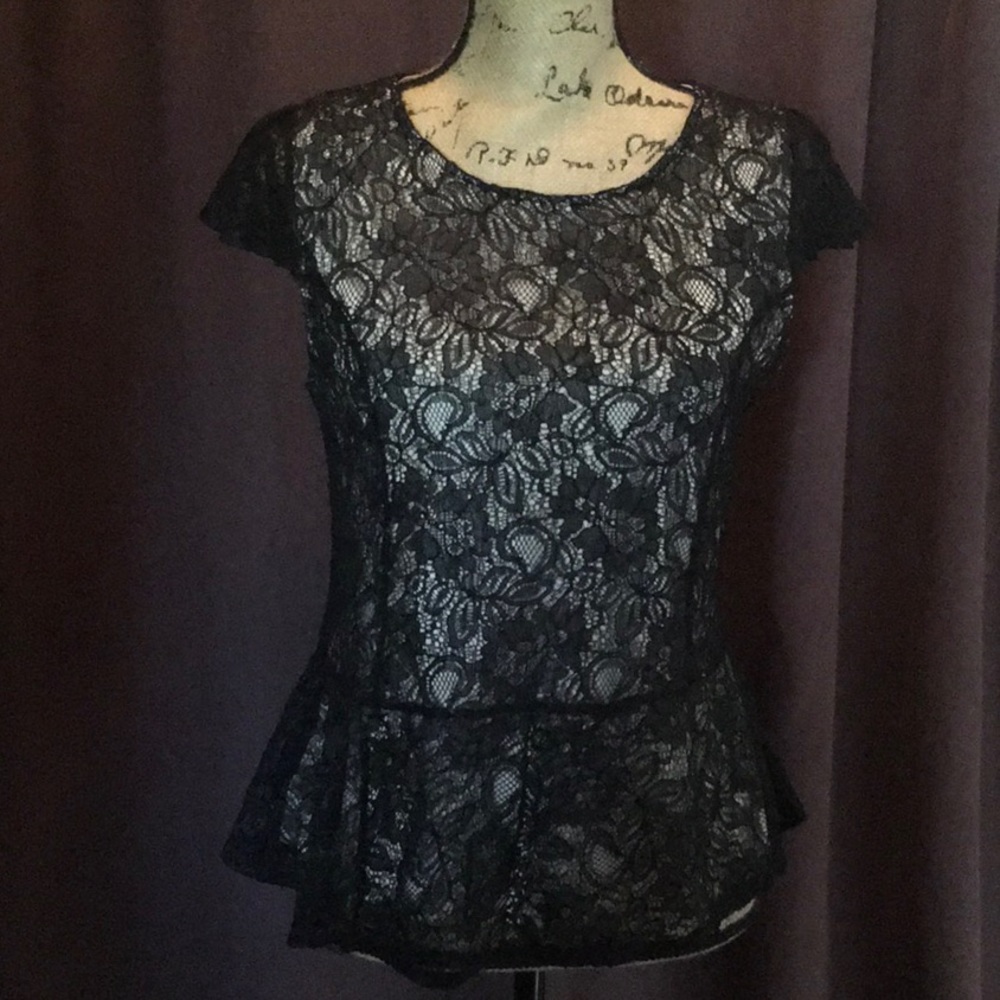 Poof Peplum Lace Blouse